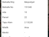 ŞİLE MEŞRUTİYET'de 2.132 M2 SATILIK ARSA